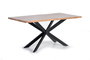 GINER Y COLOMER Mesa de comedor de madera de acacia natural y patas de metal negro